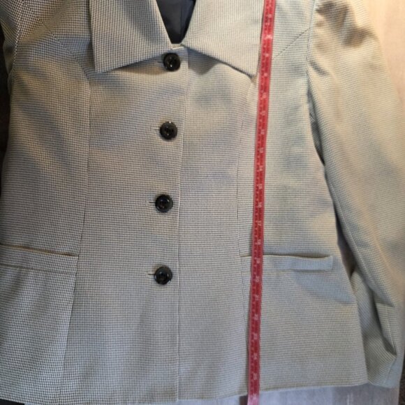 Vintage Amanda Smith Fine Scale Navy Houndstooth Blazer Size 12 EUC - Picture 14 of 15